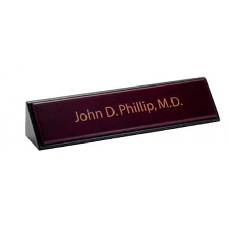 Eva-Dry/Momentum Sales & Mktg Dacasso Leather Name Plate - Rosewood a8046